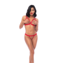 Ensemble Ouvert Lingerie 2pièces Rouges Mapalé