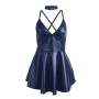 Robe Glamour Simili Cuir Bleu