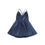 Robe Glamour Simili Cuir Bleu