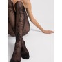 Collant Fantaisie Florale Fiore Sharon Noir