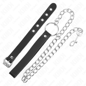 Cockring Cuir Ajustable Avec Chaine BDSM 60cm