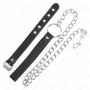Cockring Cuir Ajustable Avec Chaine BDSM 60cm