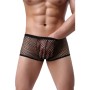 Boxer Homme en Résille Extensible Noire