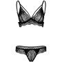Ensemble Lingerie Dentelle Sexy Ouvert 2 pièces