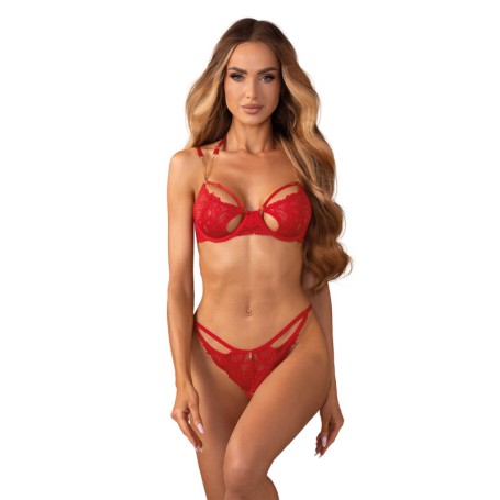 Ensemble Lingerie Ouverte Rouge Matildea