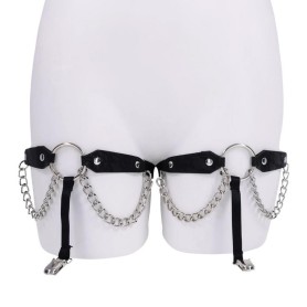 Paire de Jarretières Noires à Chaine