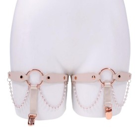 Paire de Jarretières Roses à Perles