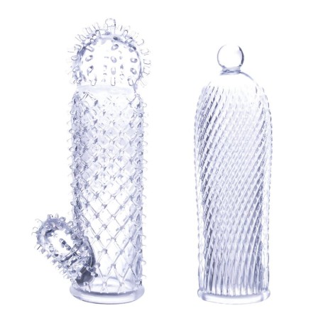 Lot de 2 Gaines Pénis Texturées Stretchy Touch
