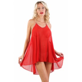 Robe Fluide Sexy Dos Nu Rouge