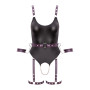 Body à jarretelles ouvert avec menottes - Cottelli Bondage