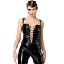 Corset en vinyle Dominae F379 - Noir Handmade