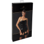 Corset porte-jarretelle vinyle Dominae F381 - Noir Handmade