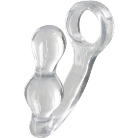 Cockring Plug Prostatique Transparent 9x4cm