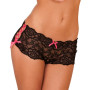 Shorty Ouvert Noir Floral Panty René Rofé