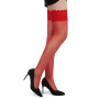 Bas Résille Jarretière Dentelle Rouge