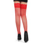 Bas Résille Jarretière Dentelle Rouge
