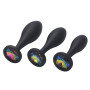 Plug Anal Silicone Noir avec Strass