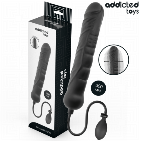 Godemichet Gonflable XL Noir Addicted 30x7cm