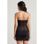 Robe Bustier Noire Maille et Dentelle