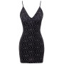 Mini Robe Scintillante Noir Argenté Cottelli