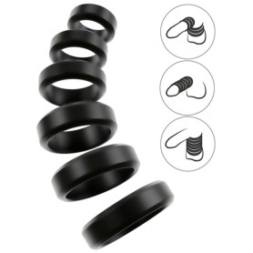 Lot de 6 Anneaux Cock & Ball Noir 26-56mm