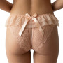 Culotte Fendue en Dentelle Rose Poudré