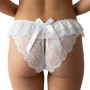 Culotte Ouverte Blanche en Dentelle