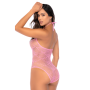 Body Résille Rose à Motif Coeur Mapalé