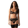 Ensemble Porte-Jarretelles Heartina Noir Obsessive