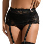 Porte-jarretelles en Dentelle Florale Noire Litolu Lingerie