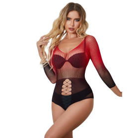 Body Lingerie Résille Rouge et Noire Subblime