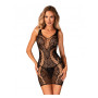 Robe Noire Résille Extensible D608 Obsessive