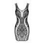 Robe Noire Résille Extensible D608 Obsessive