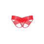 Culotte Ouverte en Dentelle Rouge Croisée