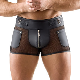 Boxer Sexy Homme Noir Mat avec Zips Svenjoyment