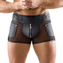 Boxer Sexy Homme Noir Mat avec Zips Svenjoyment