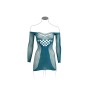 Mini Robe Filet Bleue Manches Longues Le Désir