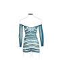 Mini Robe Filet Bleue Manches Longues Le Désir