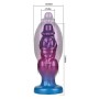 dimensions du gode fantasy violet et bleu Rift Titan 24 cm