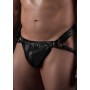 Jockstrap Style Cuir Noir avec Cache Amovible Vantage 8