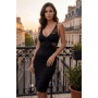 Robe Sexy à Bretelles Victoria Noire