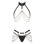 Ensemble harnais lingerie fétichiste noir Bad Kitty à chaînes