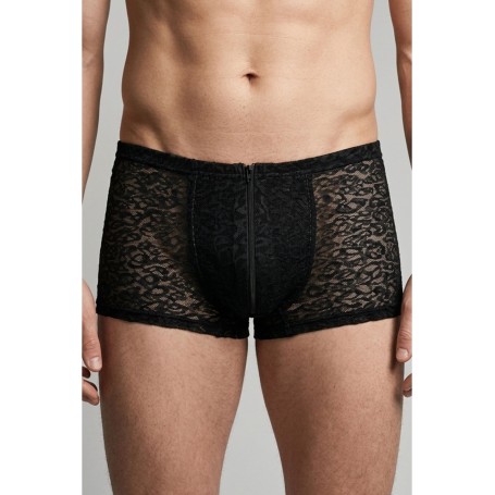 Boxer Homme Résille Léopard avec Zip Frontal