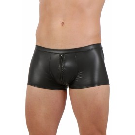 Boxer wetlook noir homme avec zip intégral