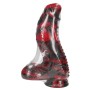 Gode monstre courbé avec ventouse en silicone rouge