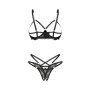 Ensemble lingerie noir avec chaînes