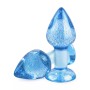Plug anal résine bleue effet poussière étoiles