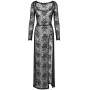 Robe longue transparente manches longues
