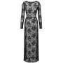 Robe longue transparente manches longues
