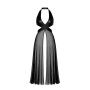 Robe longue fendue Do not Disturb F412 - Noir Handmade